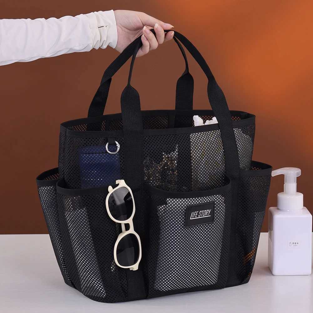 1pc Mti functional Mti pocket Mesh Beach Bag Fitness Sports Storage Bag Seaside Swimsuit Bag Drainage Handheld Swimming Bag B250618