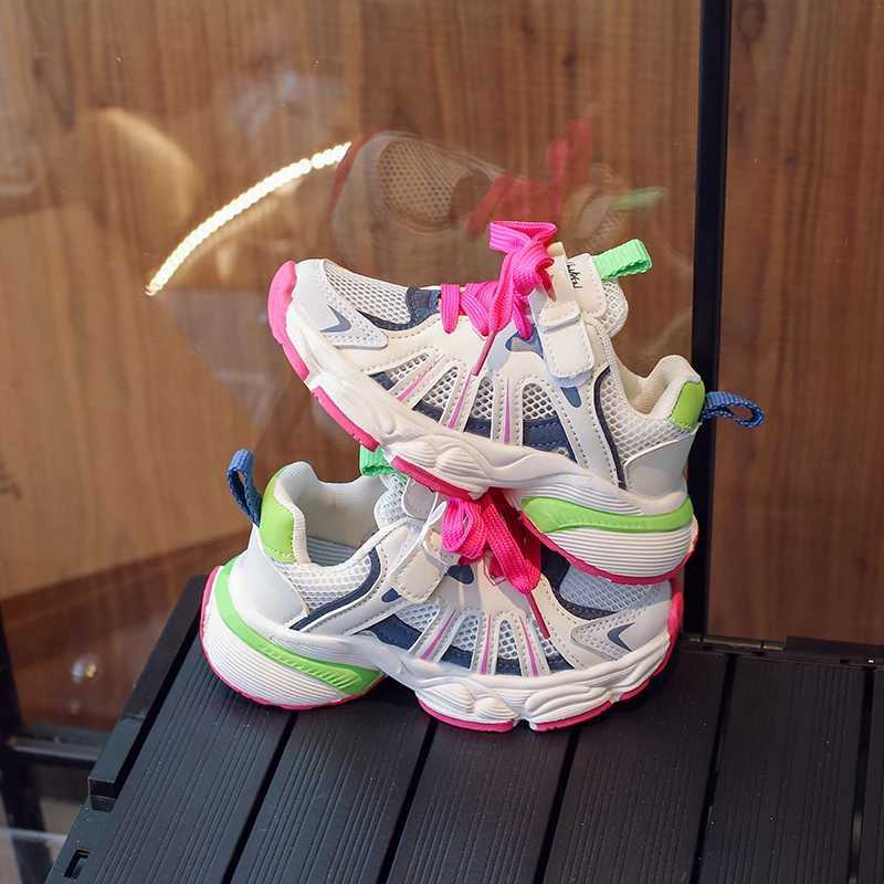 2024 Childrens Summer Sports Shoes Primary School for Boys and Girls Breathable Single Mesh Dad Shoes Sports Running Shoes Z250618