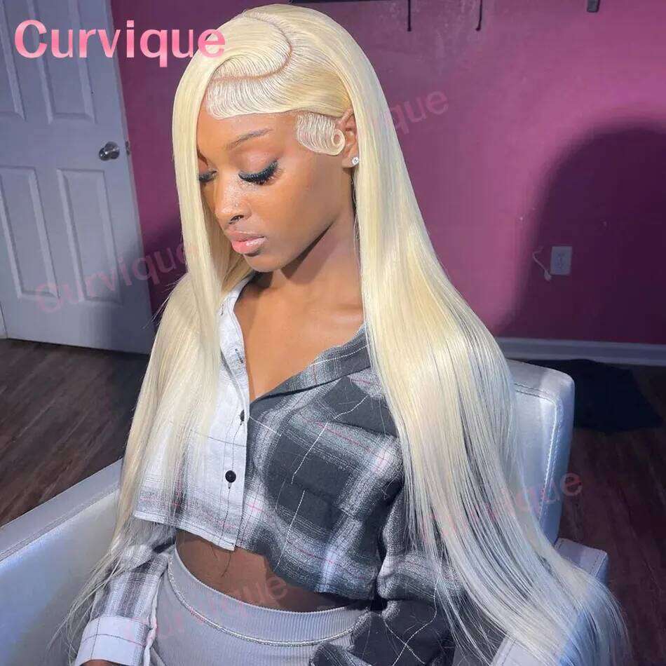 613 Human Wigs 13x6 Straight Hd Frontal Pre Plucked Brazilian Hair 30 inch 13x4 Blonde Transparent Lace Front Wig