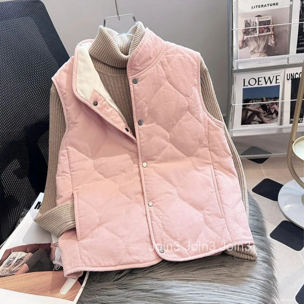Lady Giletes Half Slim Fit Short Elegant Cold Autumn Classic Working Womens Padded Cotton Vests Youthful Pretty Warm Cheap
