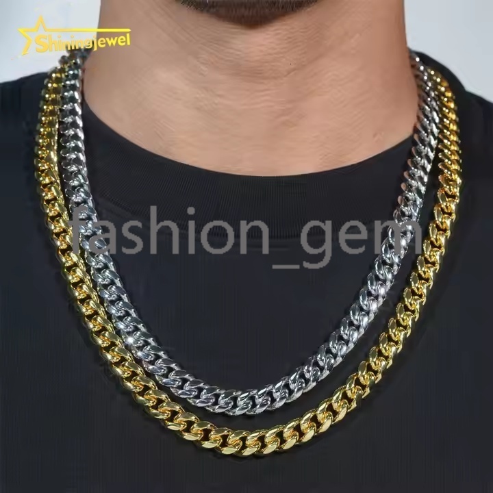 10MM Cheap Price 925 silver Cuban Chains + 925 Silver VVS Moissanite Lock Fashion Men Hip Hop Necklace Bracelet