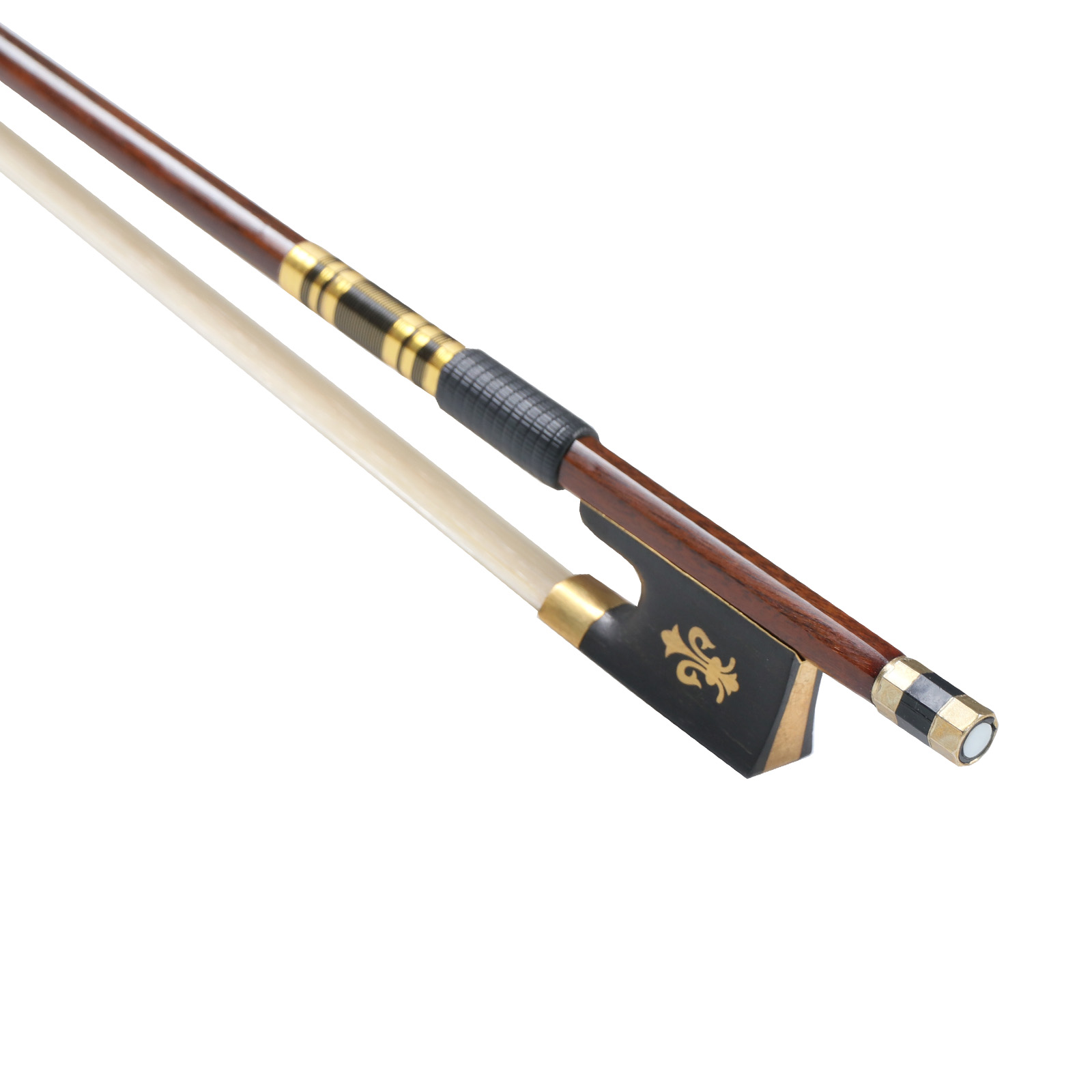 High-end green sandalwood violin bow, round stick performance grade professional violin bow