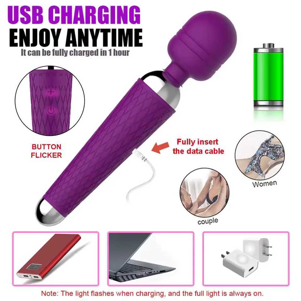 Powerful Thrusting Vibrator for Women AV Magic Wand G-Spot Vaginal Massager Clitoris Stimulator Dildo Masturbator Adult Sex Toys XJ250618