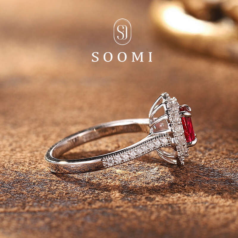 High Imitation Artificial Cut Blood Red Luxury Lace Edge Classic Versatile Adjustable Women's Ring