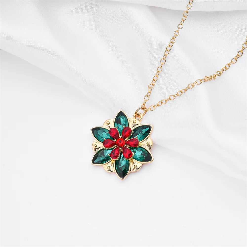 Harong New Fashion Crystal Flower Anastasia Womens Necklace Vintage Elsa Princess Together in Paris Pendant Cosplay Jewelry W250618