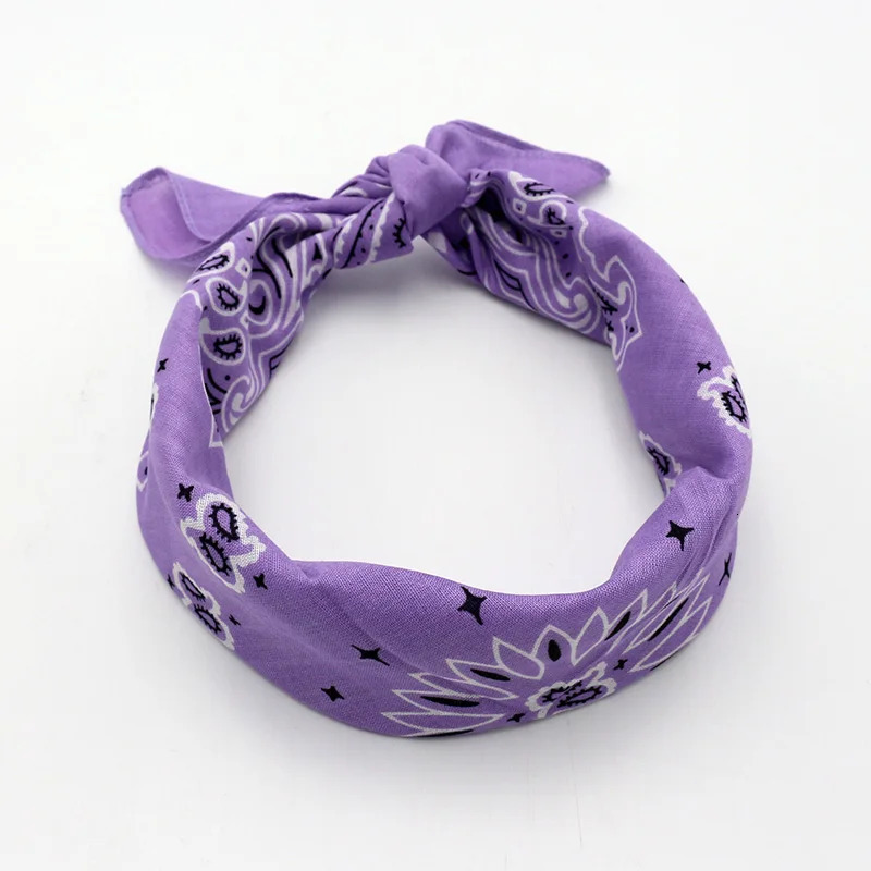 55CM Square Scarf Women Spring Soft Color White Blue Purpel Khaki Paisley Cotton Headband Hip-hop Men Bandana 250617