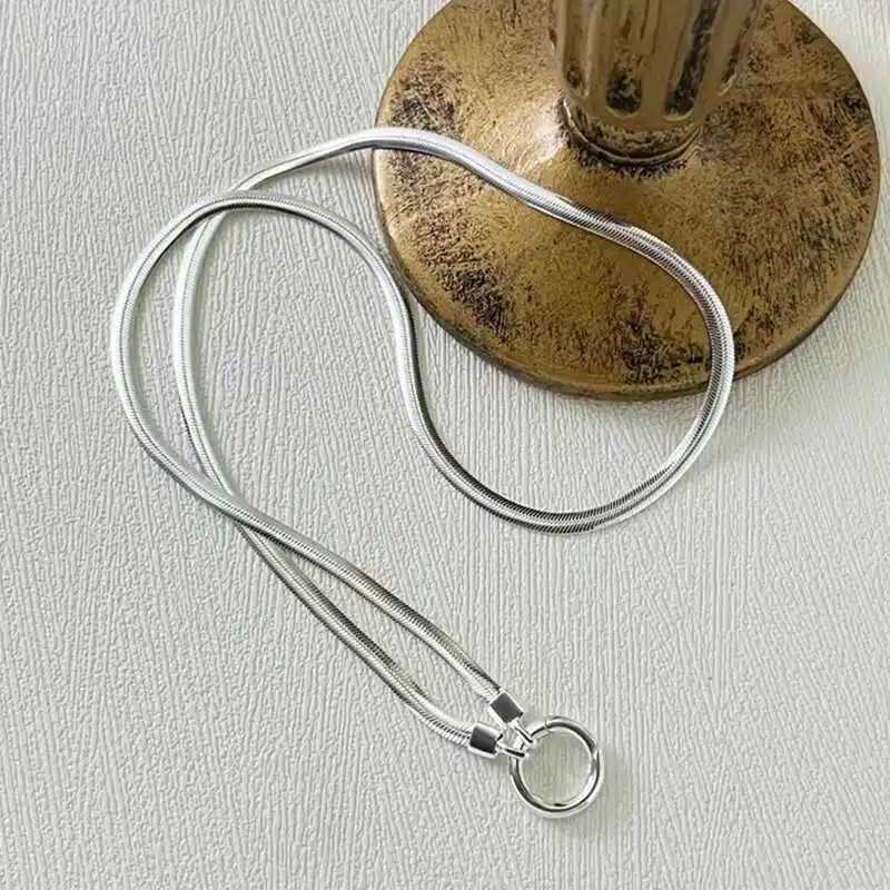 New Sterling Silver Necklace 45-50-55CM Simple Choker Snake Gold Bone Round Accessories Mens Womens Fine Jewelry Party Gift W250618