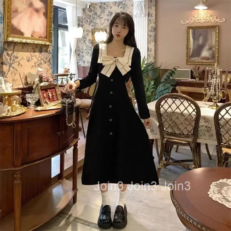 Bow Female Dress A Line Sensual Sexy Outfits Clothes On Sale Clearance Thic Designer Hot Full Xxl X Womens Long Sleeve Dresses