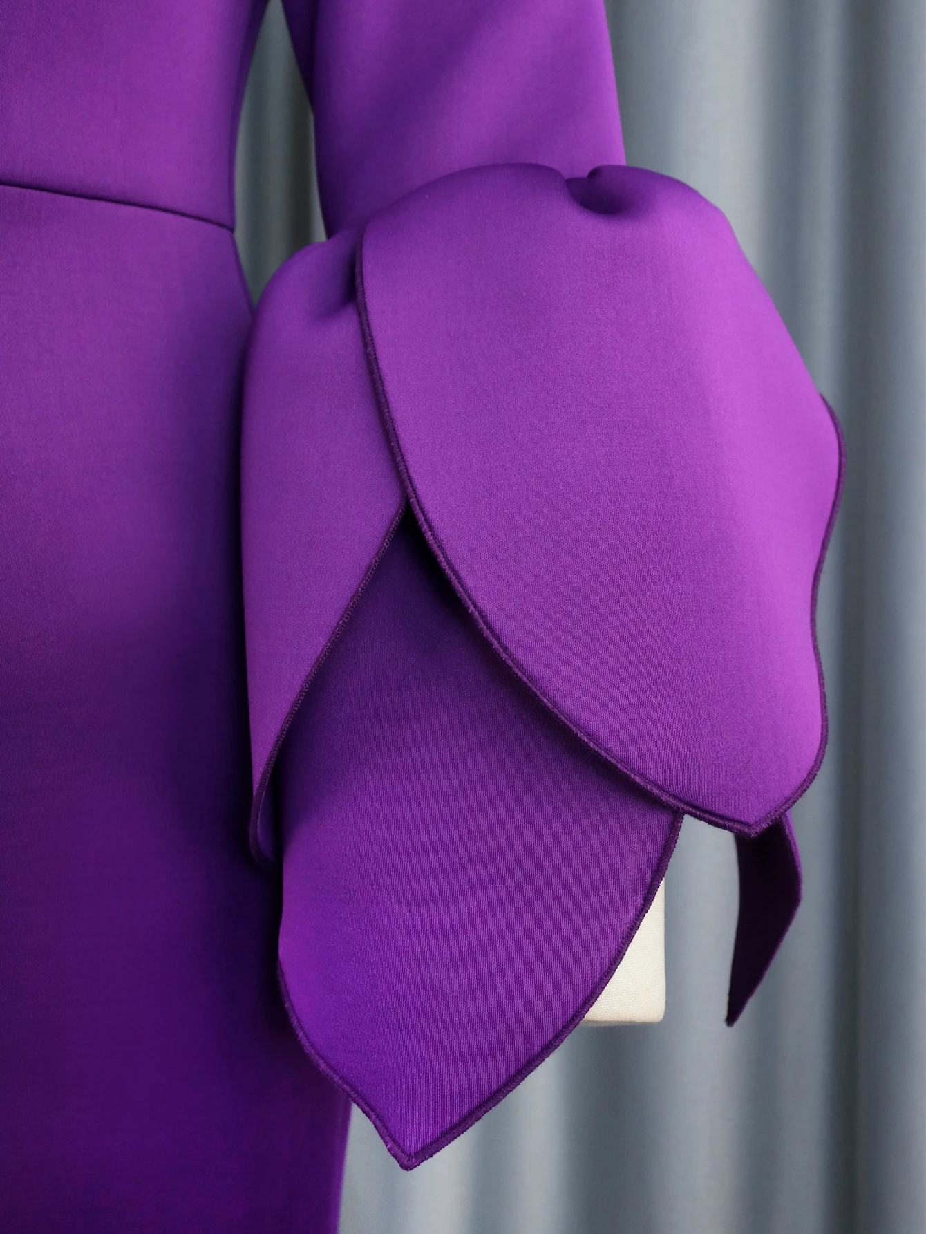 Purple Midi Dresses for Women Plus Size Long Ruffles Sleeve Elegant Formal Occasion Birthday Wedding Guest Evening Gowns