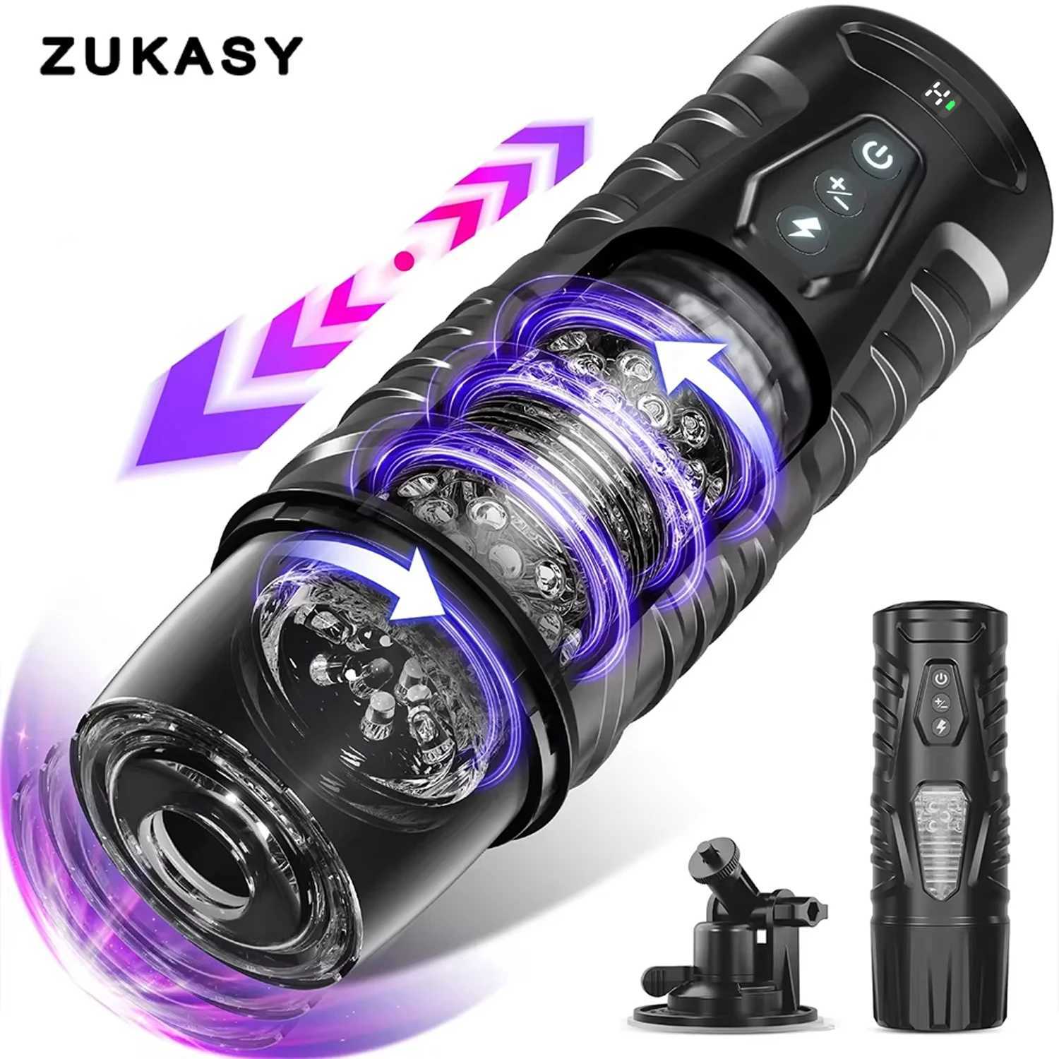 Automatic Telescopic Male Masturbators 7 Thrusting Rotating Suction Cup for Men Penis Stimulator Pocket Pussy Adult Toys W250618