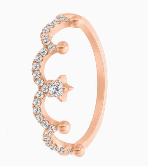 Crown for Women, Exquisite Light Luxury Palace Style, Adjustable Open Finger Ring, Fashionable and Elegant Diamond-Studded Ring