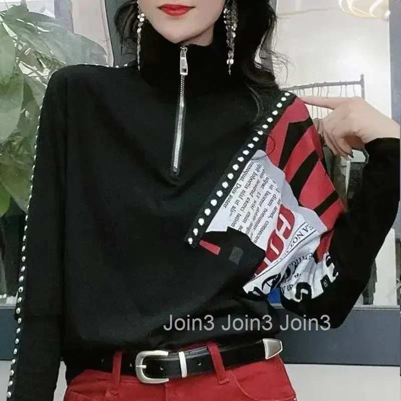 Womens Sweatshirts Spring and Autumn New In Pullovers Text Letter Printing Female Top Cheap Aesthetic 2025 Trend Korean Fashion