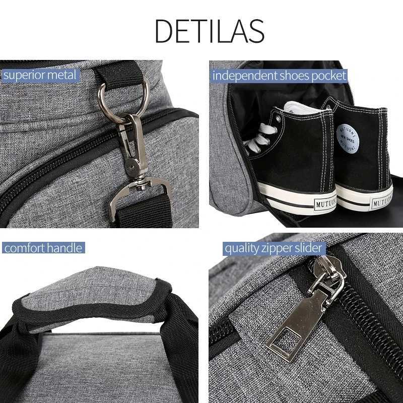 Custom Men Sports Bag Gym Bag Football Training Bag Waterproof Travel Bag Independent Shoe Bag Print Personalize Pattern W250618