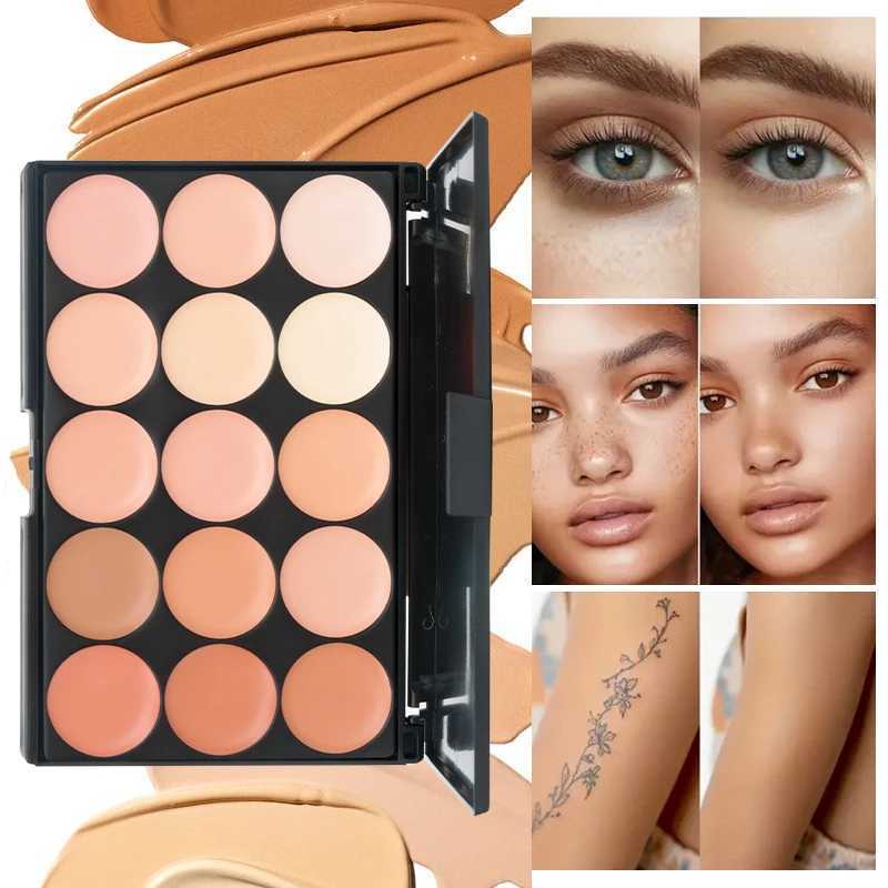 15 Colors Face Concealer Camouflage Cream Waterproof for Covering Facial Blemishes Dark Circles Freckles Scars with Brightening XJ250618