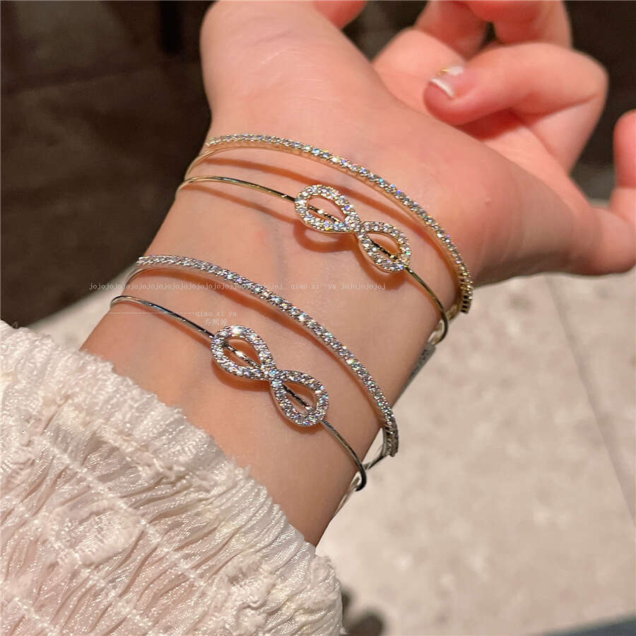 Adjustable Open Full Figure Eight Round Circle Beautiful Must Share with Everyone Jewelry Double Layer Bracelet