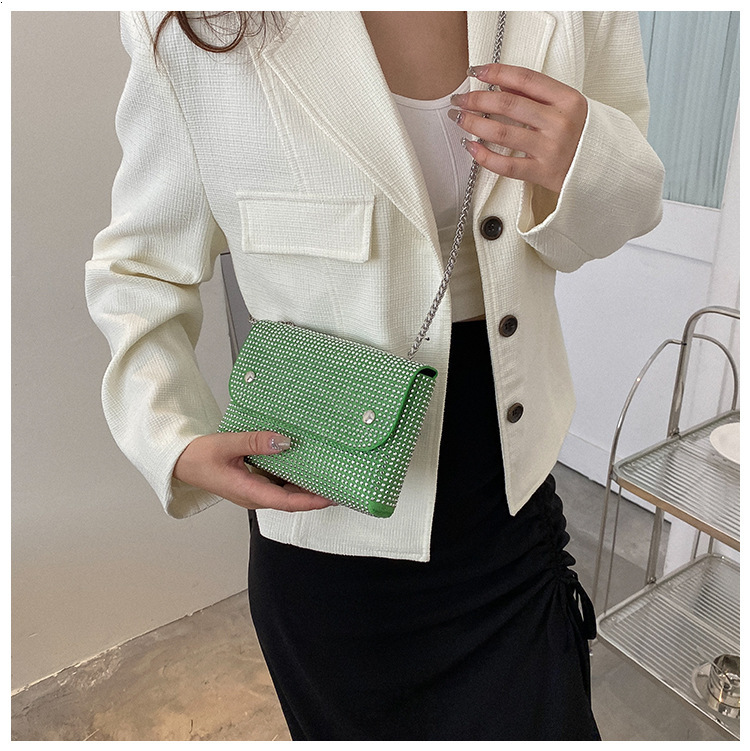 Free Shipping 2025 New Designer Bag Niche All Diamond Women's Shoulder Handbag Fashionable High-quality Shopping Bag Trendy Small Square Bag