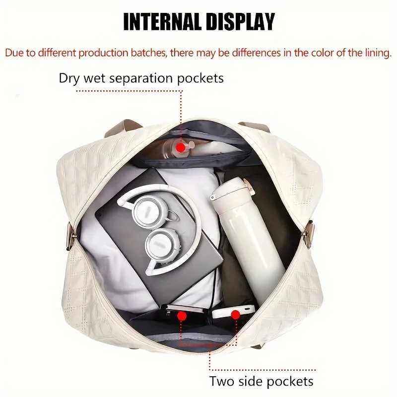 1pc Travel Bag with Large Capacity WomenS Gym Bag Luxury Oversized Handbag Stylish And Practical Compartment Design Portable W250618
