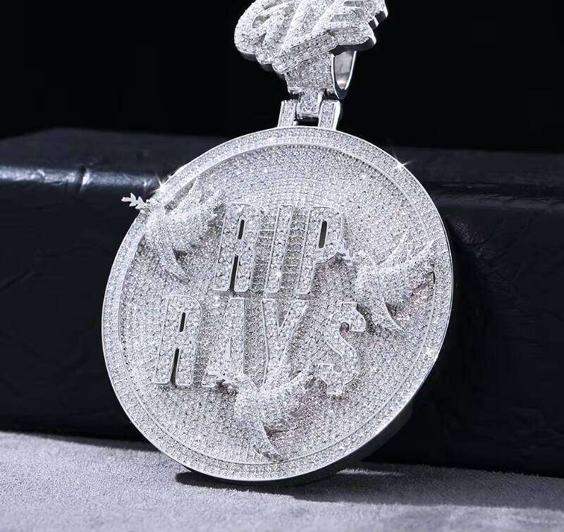 Letter Moissanite Online Shopping Iced Out Hip-Hop Sier Men's Fashion Jewelry Pendant Charm