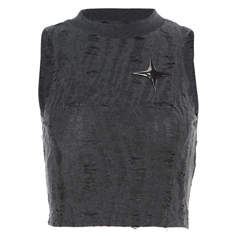 Women's Clothing Summer New Solid Color Street Fashion Sleeveless Matte Crop Top Vest For Women B5