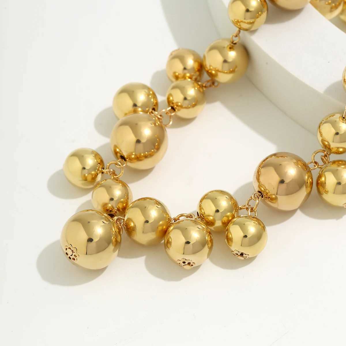 Exaggerated Acrylic CCB Big Ball Bead Chain Necklace for Women Wed Vintage Chunky Clavicle Chain Grunge Jewelry Steampunk Men W250618