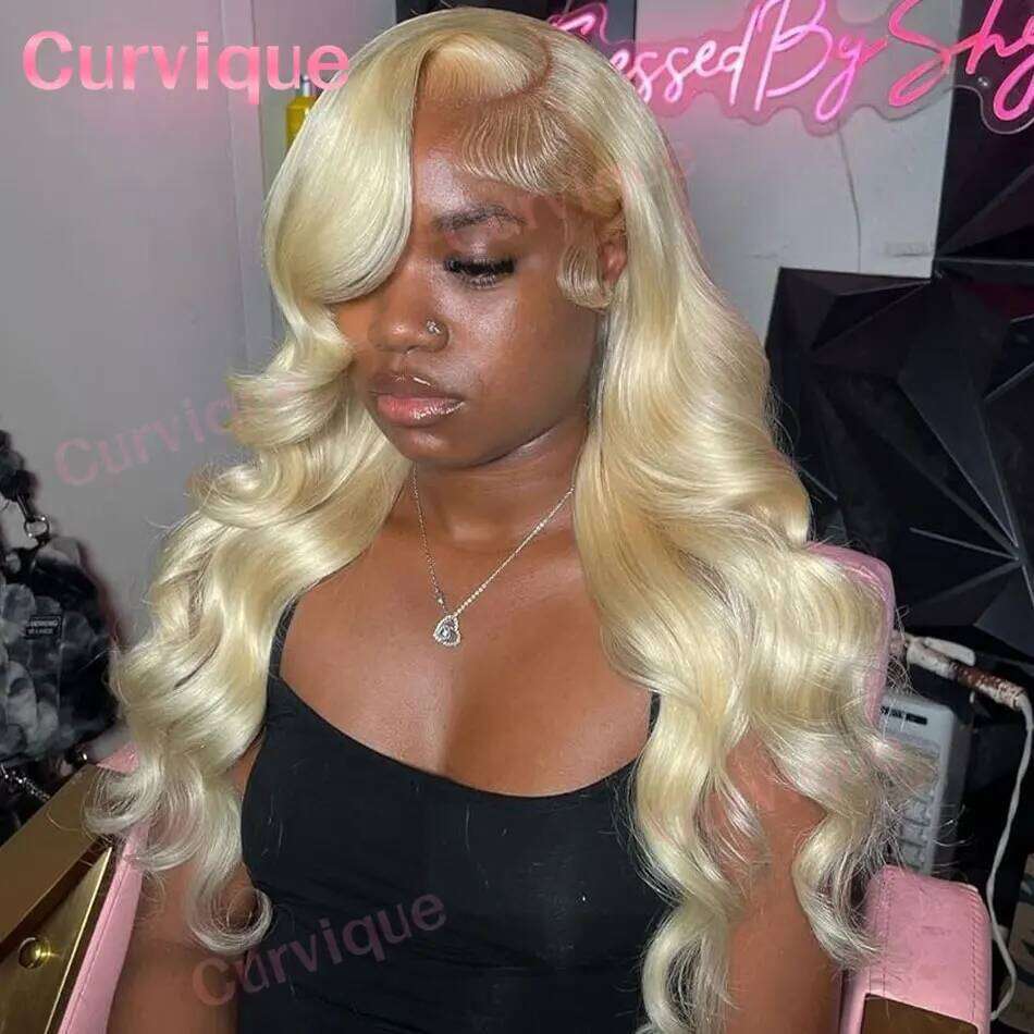 613 13x6 Hd Frontal Body Wave Human Wigs Pre Plucked Brazilian Hair 30 inch Blonde 13x4 Lace Front Wig for Women
