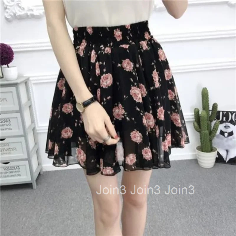 High Waist Elastic Chiffon Skirt Pants Culotte Woman Short Flowy Designer 2000s Clothes Y2k Aesthetic To Wear Shorts for Women