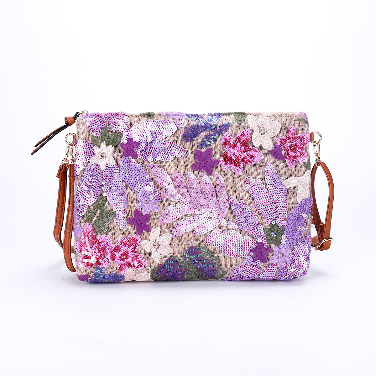 Free Shipping 2025 Summer New Designer Bag High-end Casual High-quality Shopping Bag Woven Straw Crossbody Bag Large Capacity Sequin Woven Shoulder Ha