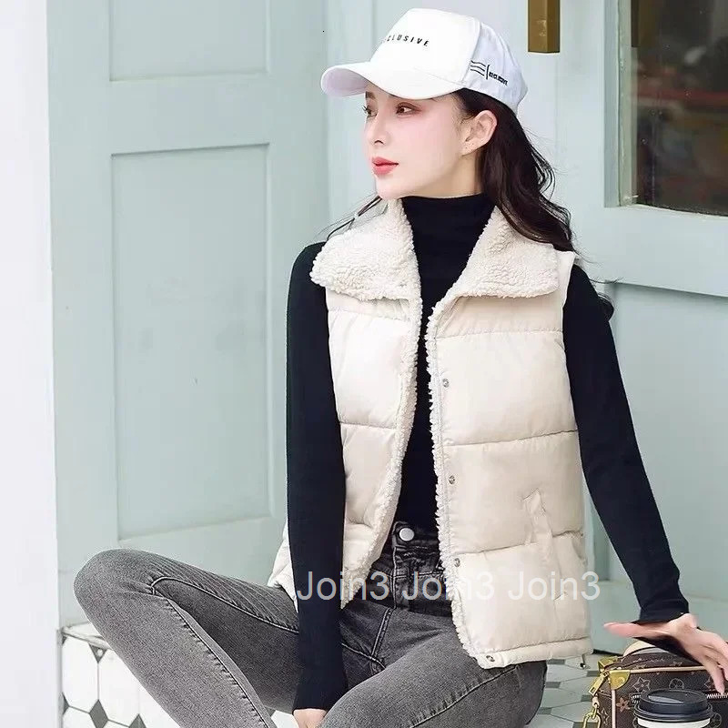 Womens Vests Half Short Slim Fit Lady Padded Cotton Giletes Korean Style Winter Clothing Working Elegant Pretty Cheap Warm Cold