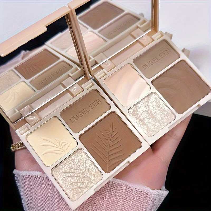 4 Colors Matte Highlighter Bronzer Palette 1pc Face Shading Grooming Powder Long-Lasting Contouring Bronzer Cosmetic Makeup XJ250618