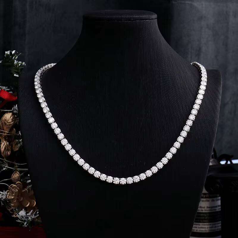 3mm Chain Sterling Sier GRA Certificate D Color VVS Silicon Stone Hip Hop Tennis Necklace