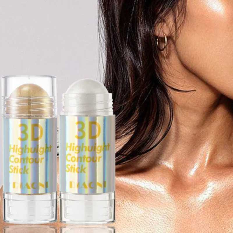 6 Colors 3D Face Brighten Highlighter Stick Cosmetic Face Contour Bronzer Shimmer Highlighter Stick Concealer Cream Makeup tool XJ250618