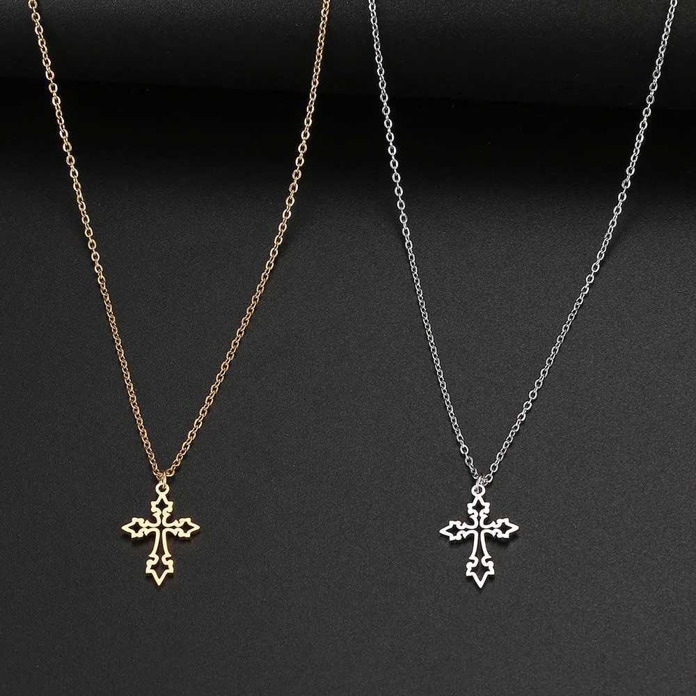 Stainless Steel Necklaces Vintage Cross Pendants Chain Choker Jewelry Fashion Necklace For Women Jewelry Goth Party Gifts NEW W250618