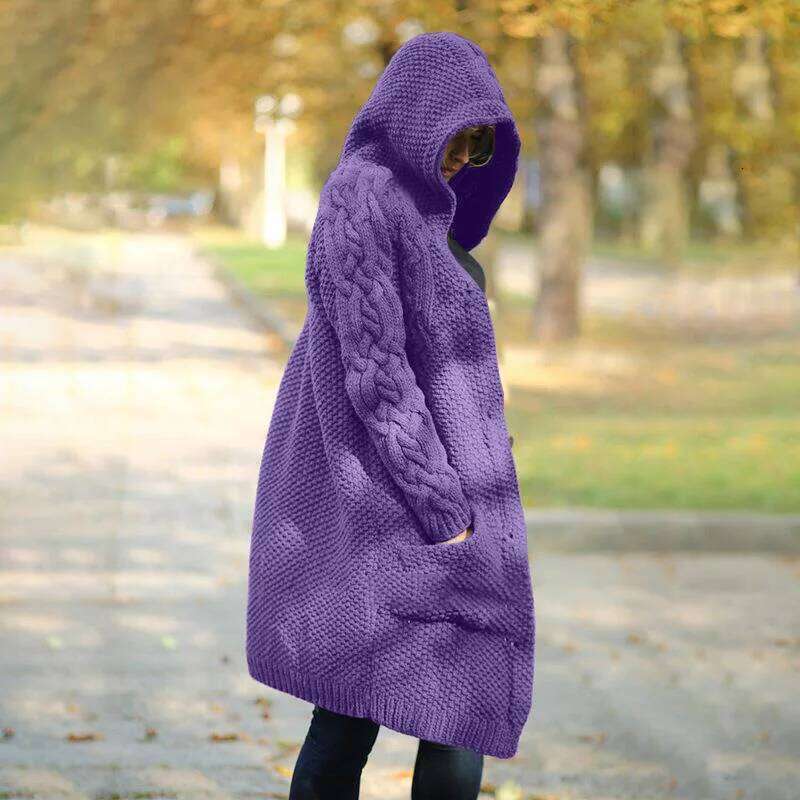 Seasonal Layering Essential Stylish Ladies' Full-Zip Hoodie Cardigan w/ Roomy Side Pockets