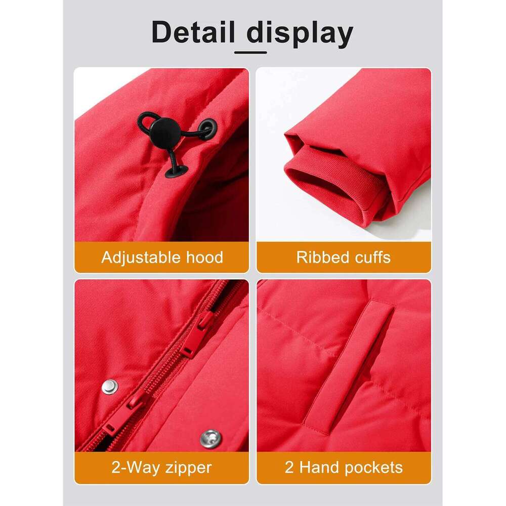 TACVASEN Duck Down Womens Long Thicken Winter Puffer Jacket Quilted Water-Resistant Ultra Warm Hooded Padded Coats