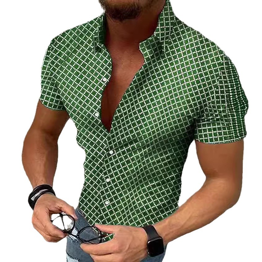 designer t shirt Summer Casual Shirts Men's short-sleeved shirt with polka dot print top Size: S-3XL (European Size)