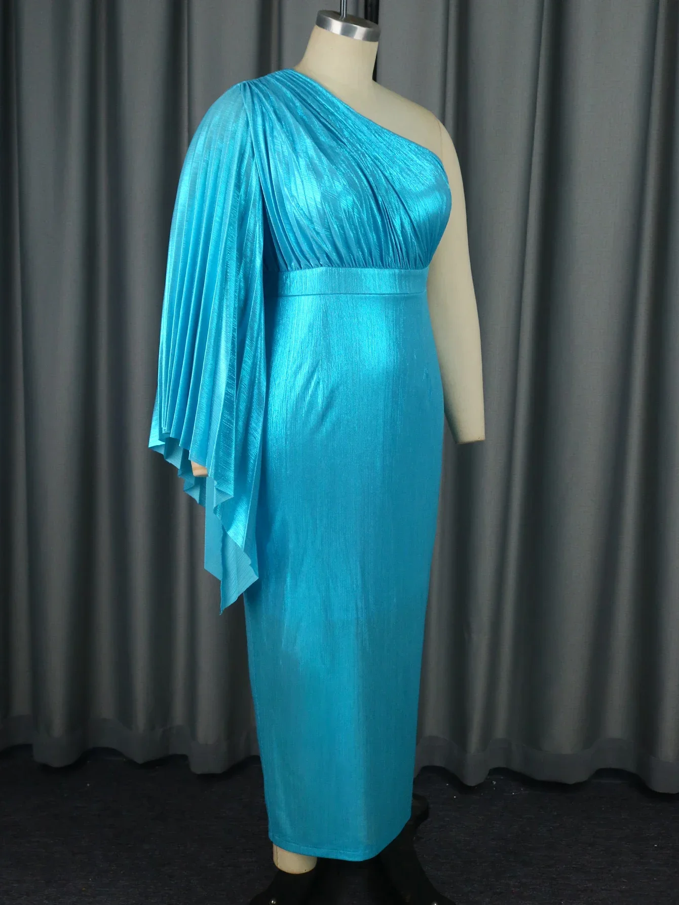 Luxury Gold Diagoal One Shoulder Designers Dresses For Woman Party Evening Wedding Prom Cocktail