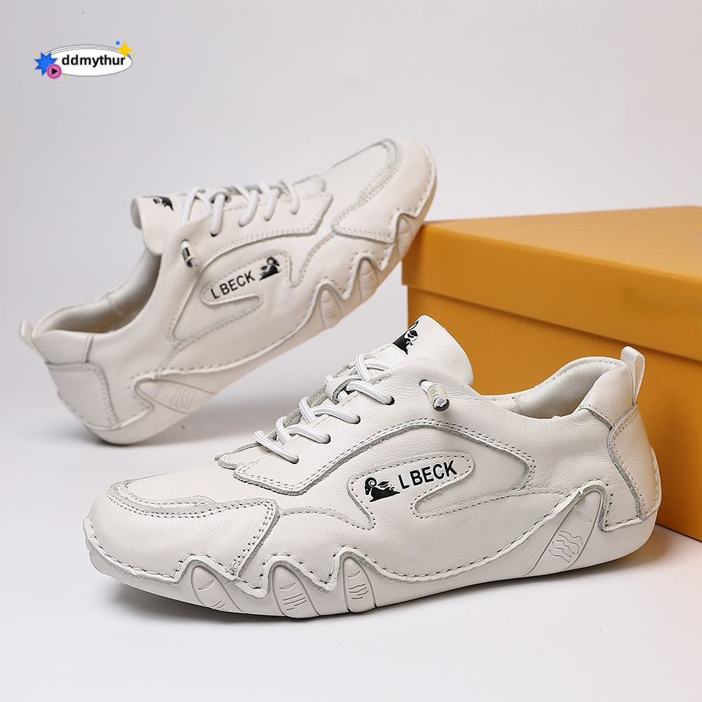 Genuine Leather Large Size Unisex Outdoor Casual Spring Summer Couple Sports Shoes