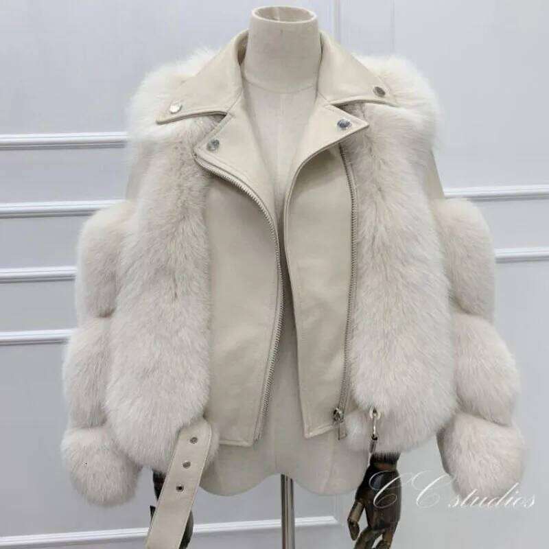 Women Winter Faux Fox Imitation Fur Coat Ladies Motorcycle Clothing Fashion High Quality Thick Warm Coats Female Jacket 779
