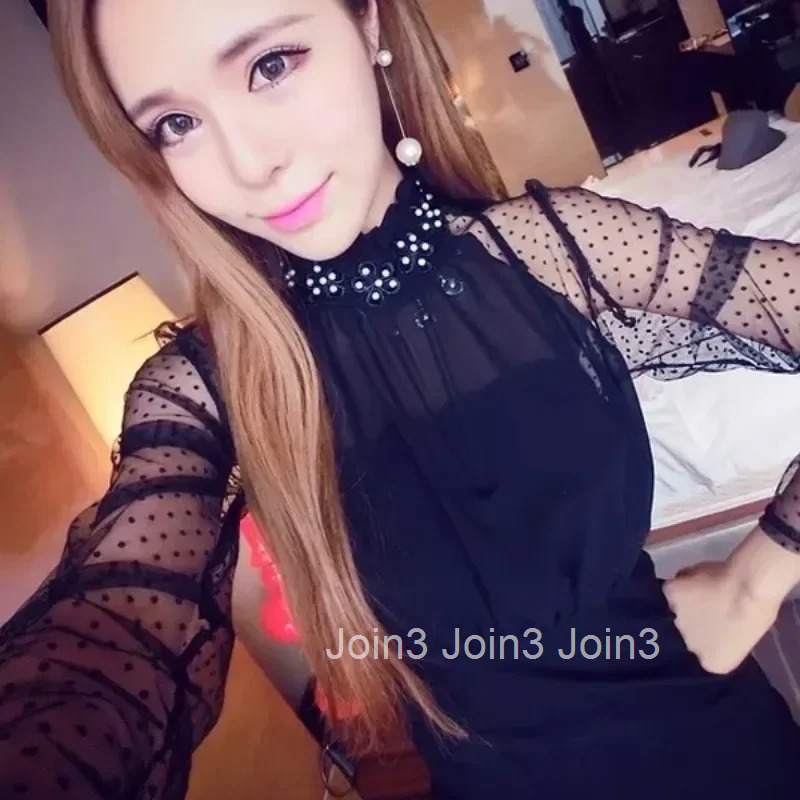 Dresses for Women Short Mini Chiffon Lace Autumn and Winter Woman Long Sleeve Dress Aesthetic Harajuku Vintage Kpop Outfits Y2k
