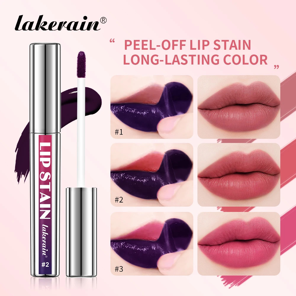 3Color Metallic Lip Stain Peel Off Long Lasting Waterproof Pink Lip Tint Proof Natural No Lip Gloss Cosmetic Womens Gift 250618