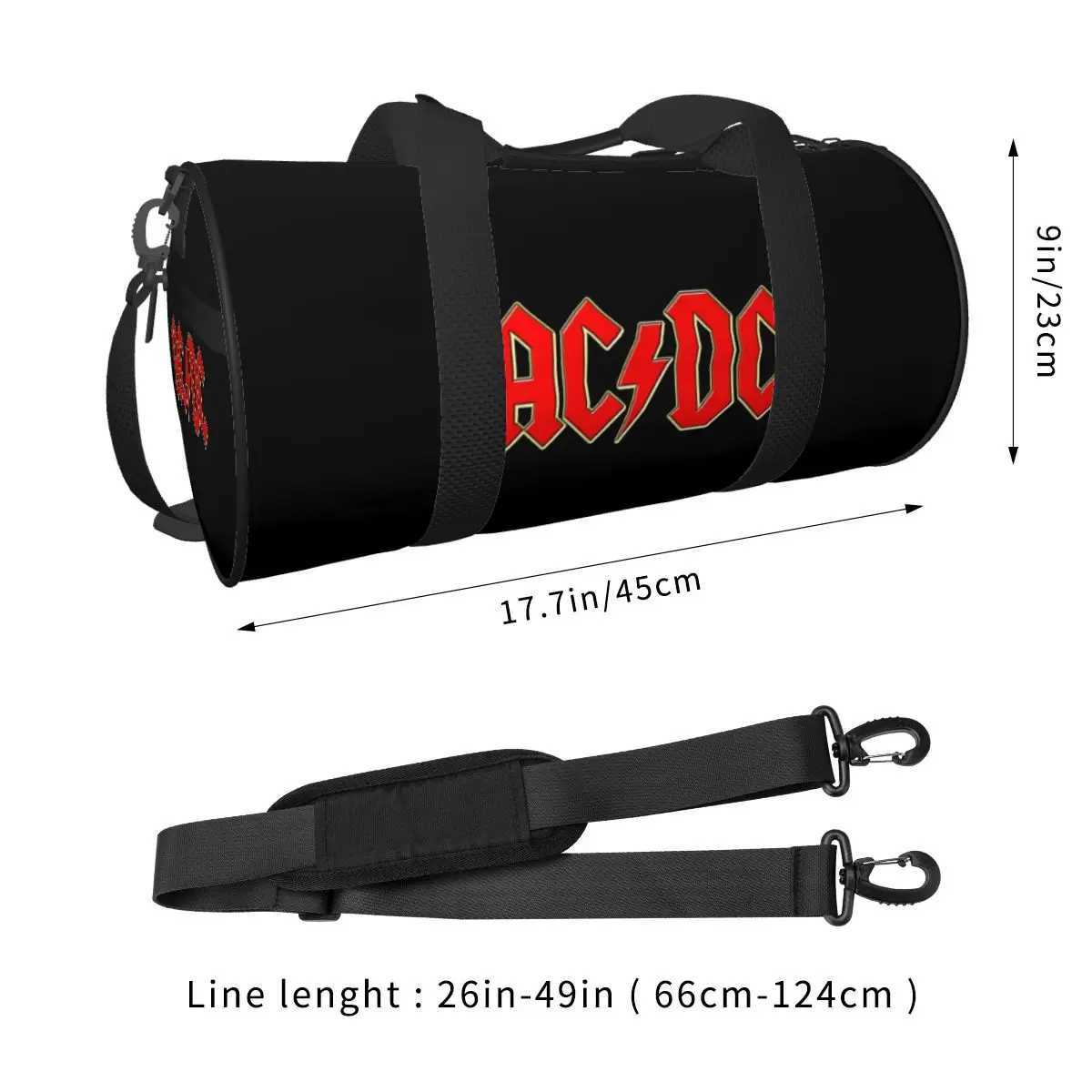 Ac Dc Rock Travel Bag Hip Hop Large Capacity Sport Bags Weekend Mens Design Gym Bag Swimming Colorful Fitness Bag W250618