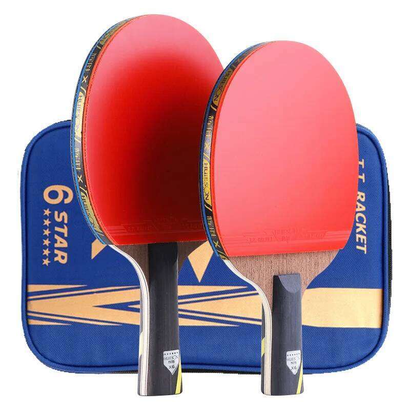 HUIESON 6 STAR Table Tennis Pcs High Performance Ping Pong Paddle Bat Racket 5 Wood 2 Carbon with Good Control