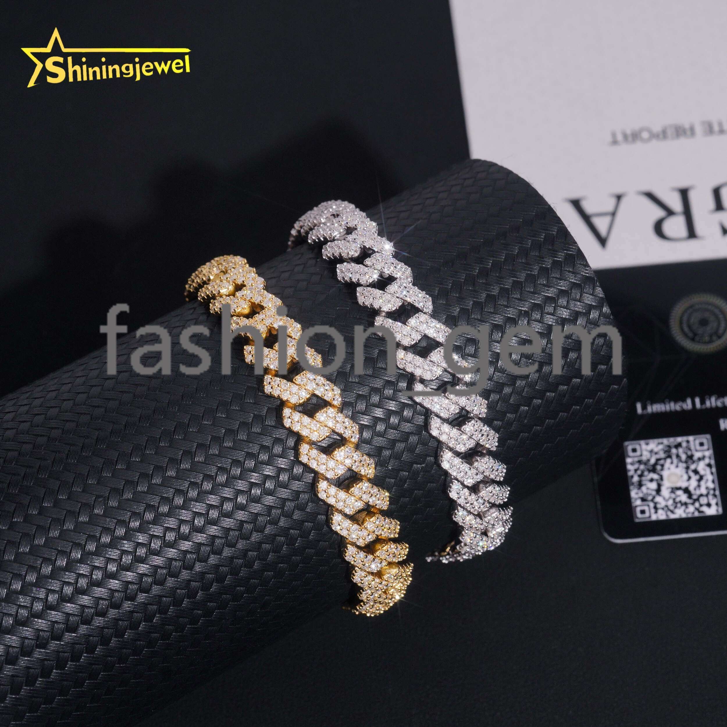 Promotion Large Stocks 10mm 2 Rows 925 Sterling Silver Hip Hop Jewelry Men Necklace Iced Out Moissanite Diamond Cuban Link Chain