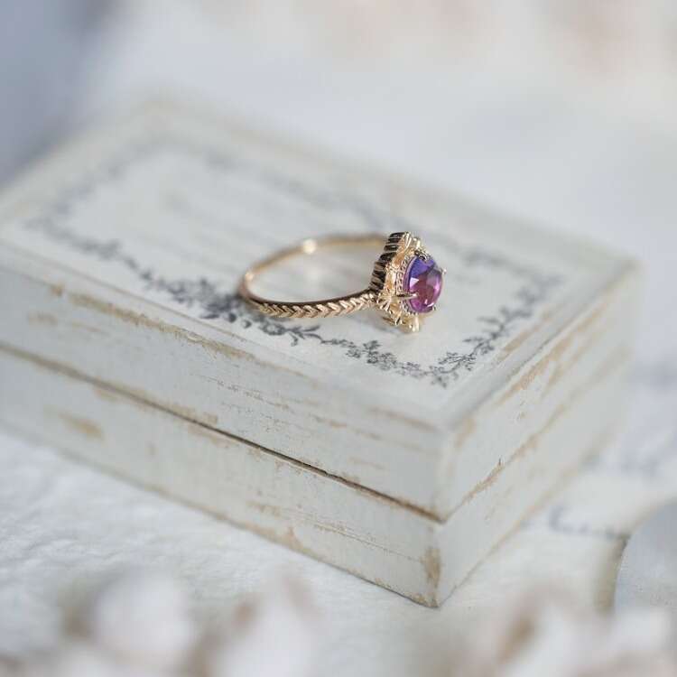 Fairy Wonderland Dreamy Gradient Blue-Purple Synthetic Light Luxury Versatile Ring