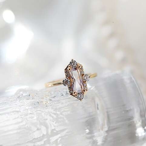 Vatican Rose" LXG Design Natural Ametrine Topaz Ring with Starburst Cross