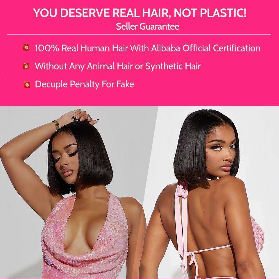 Wear And Bob For Women 180% Straight Glueless Ready To Go Human Hair Wigs Pre Cut Lace Air Wig Sale