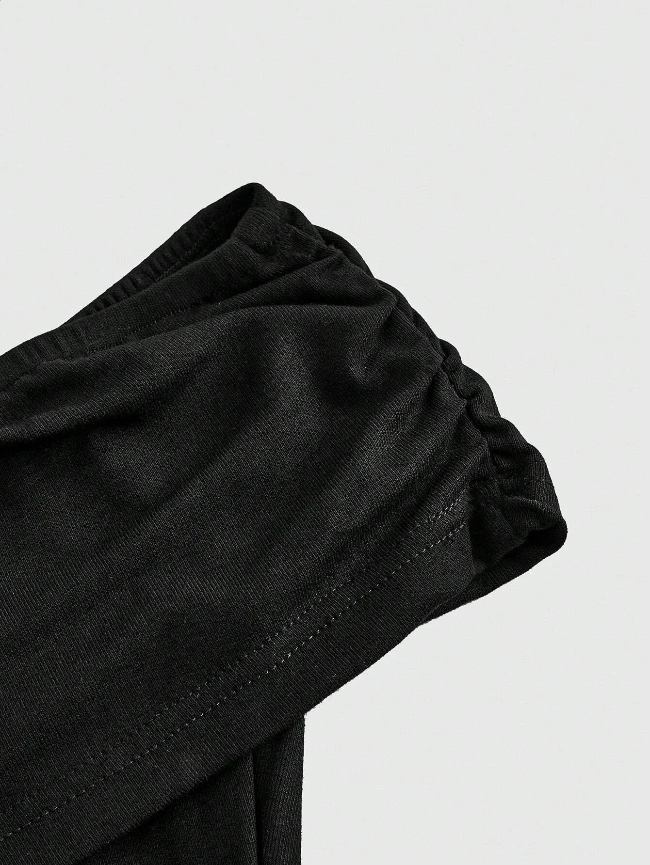 Sexy Off The Shoulder Fold Over Collar Pleated T-Shirt Women Summer Solid Color Slim Fit Crop Tee Top Streetwear Y2K 250614