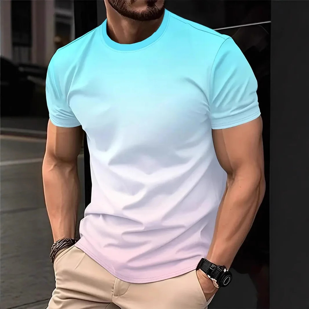3D Line Printed MenS TShirts Fashion For Men Street Short Sleeved Oversized Top Tees Daily Casual Sportswear 250616