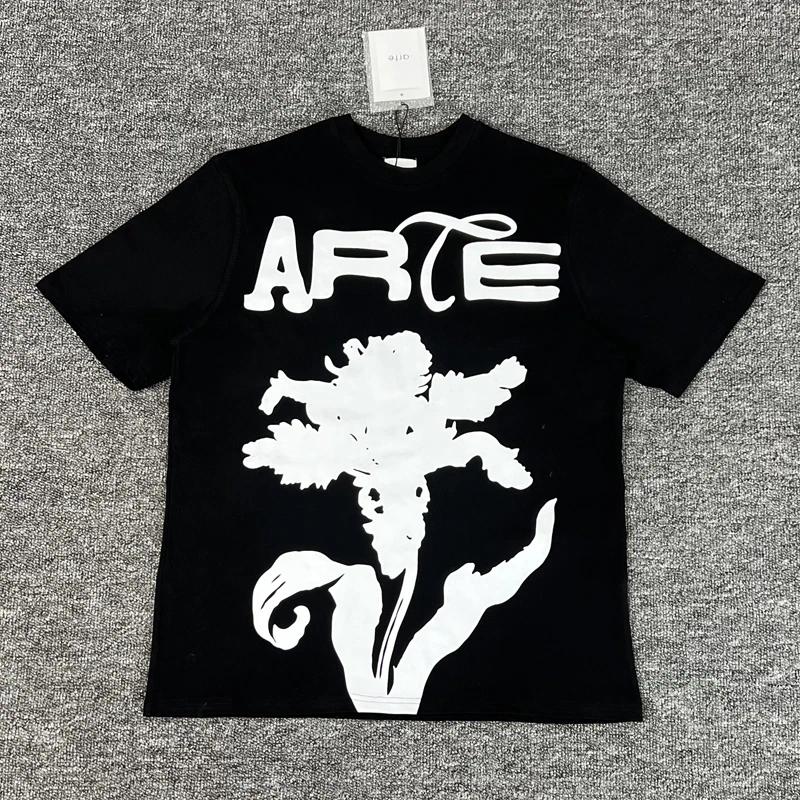 Men's T Shirts Men Women ARTE T-shirts Big Flowers Print Short Sleeve Summer Fashion Cotton Round-neck Tops Tshirt One Day Shipped Out