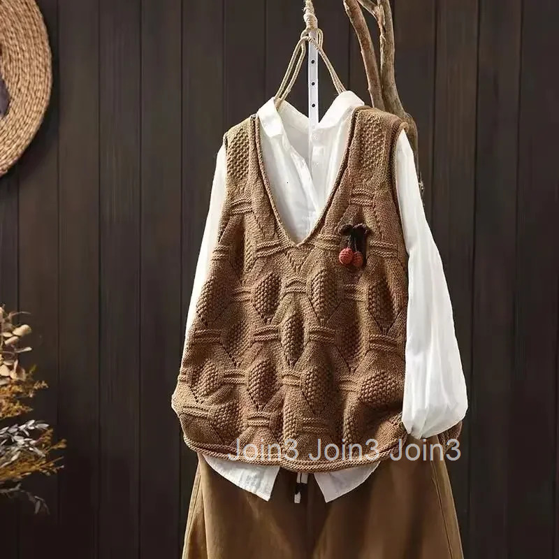 Cardigan for Women Solid Casual Knitted Sweater Woman Sleeveless Vest Chic 2025 Trending Fashion Vintage Korean Streetwear Trend